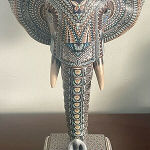 Jon Stuart Anderson Handmade Polymer Clay Elephant Head Sculpture